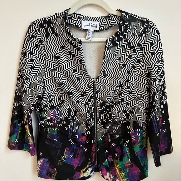 Joseph Ribkoff blazer with zipper-size 10 - Picture 3 of 6